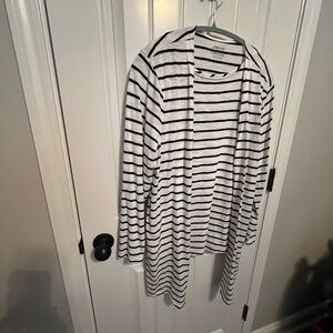 Chico's Monochrome Striped Knit Top and Matching Sweater Size 3